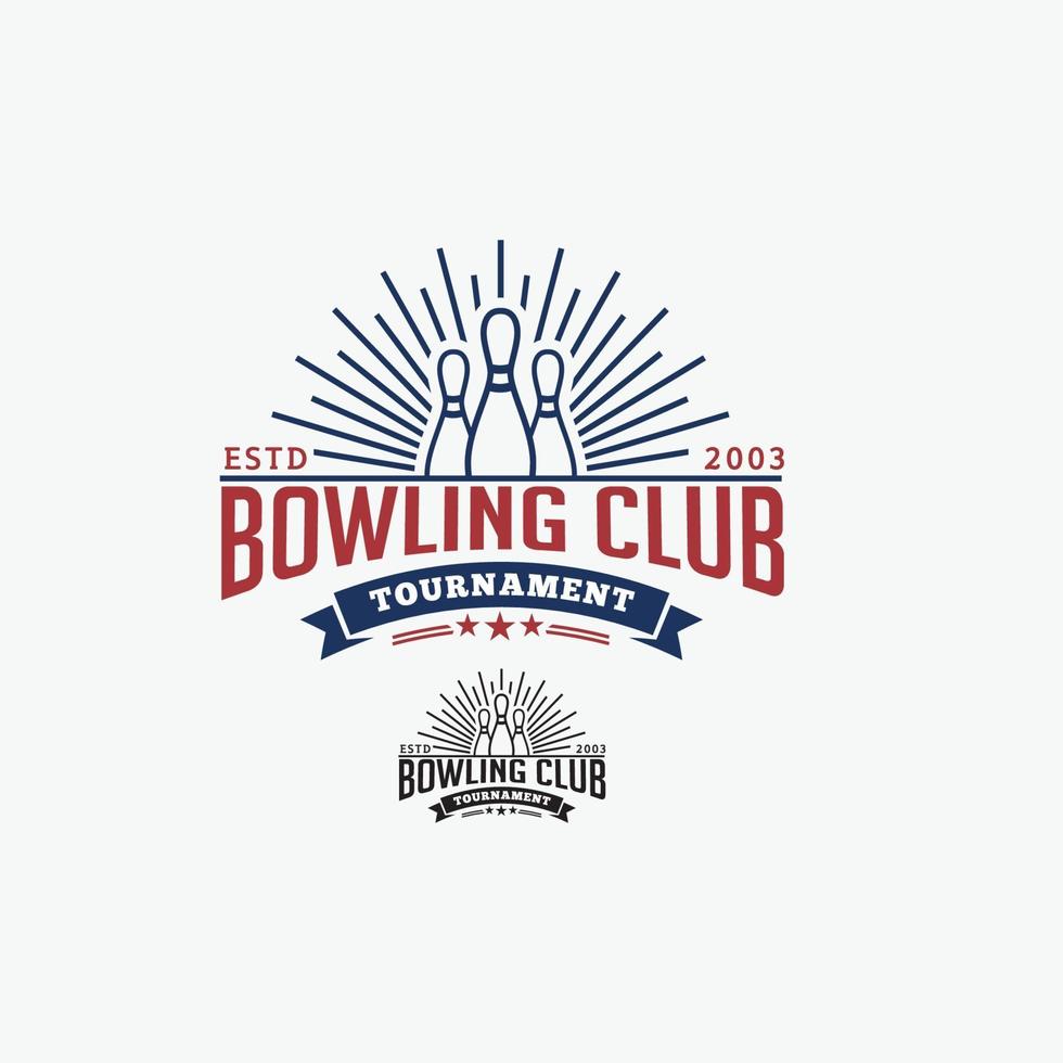 bowling badge logo vektor designmall