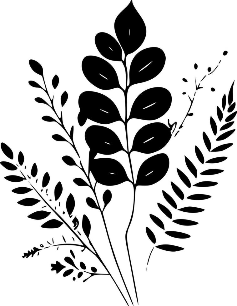 botanisk, minimalistisk och enkel silhuett - vektor illustration