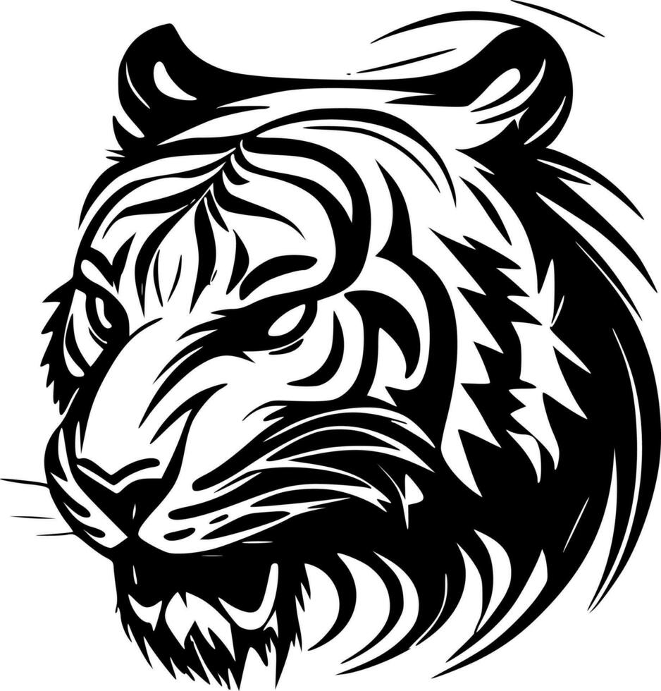 tiger - minimalistisk och platt logotyp - vektor illustration