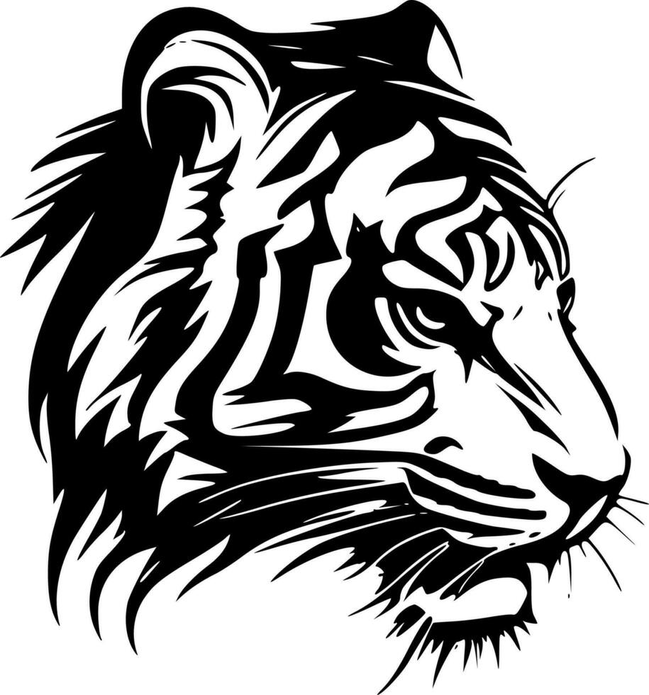 tigrar, svart och vit vektor illustration