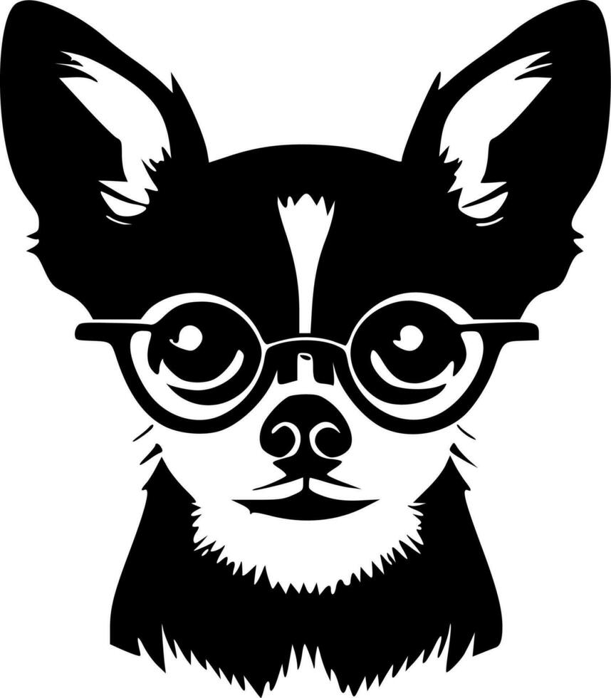 Chihuahua - - minimalistisch und eben Logo - - Vektor Illustration