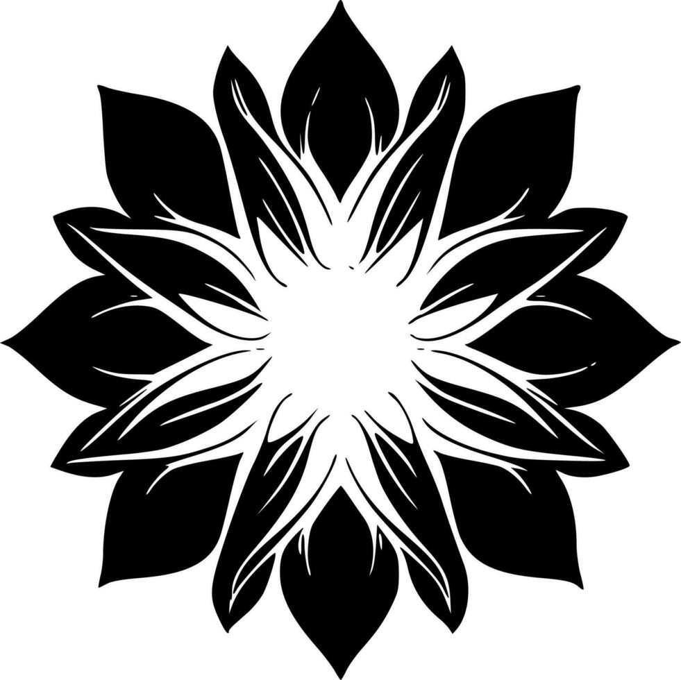 mandal - svart och vit isolerat ikon - vektor illustration