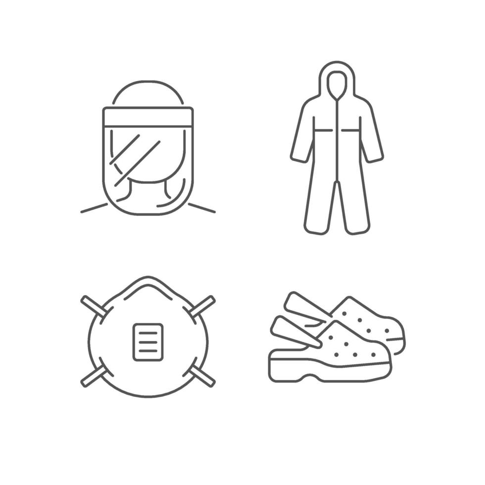 linjär ikoner set för medicinsk utrustning vektor