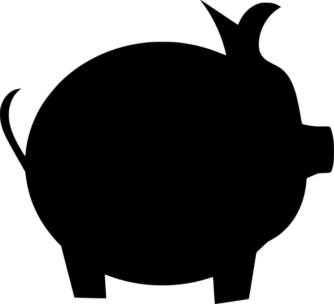 Vektor Silhouette von Schweinchen Bank auf Weiß Hintergrund