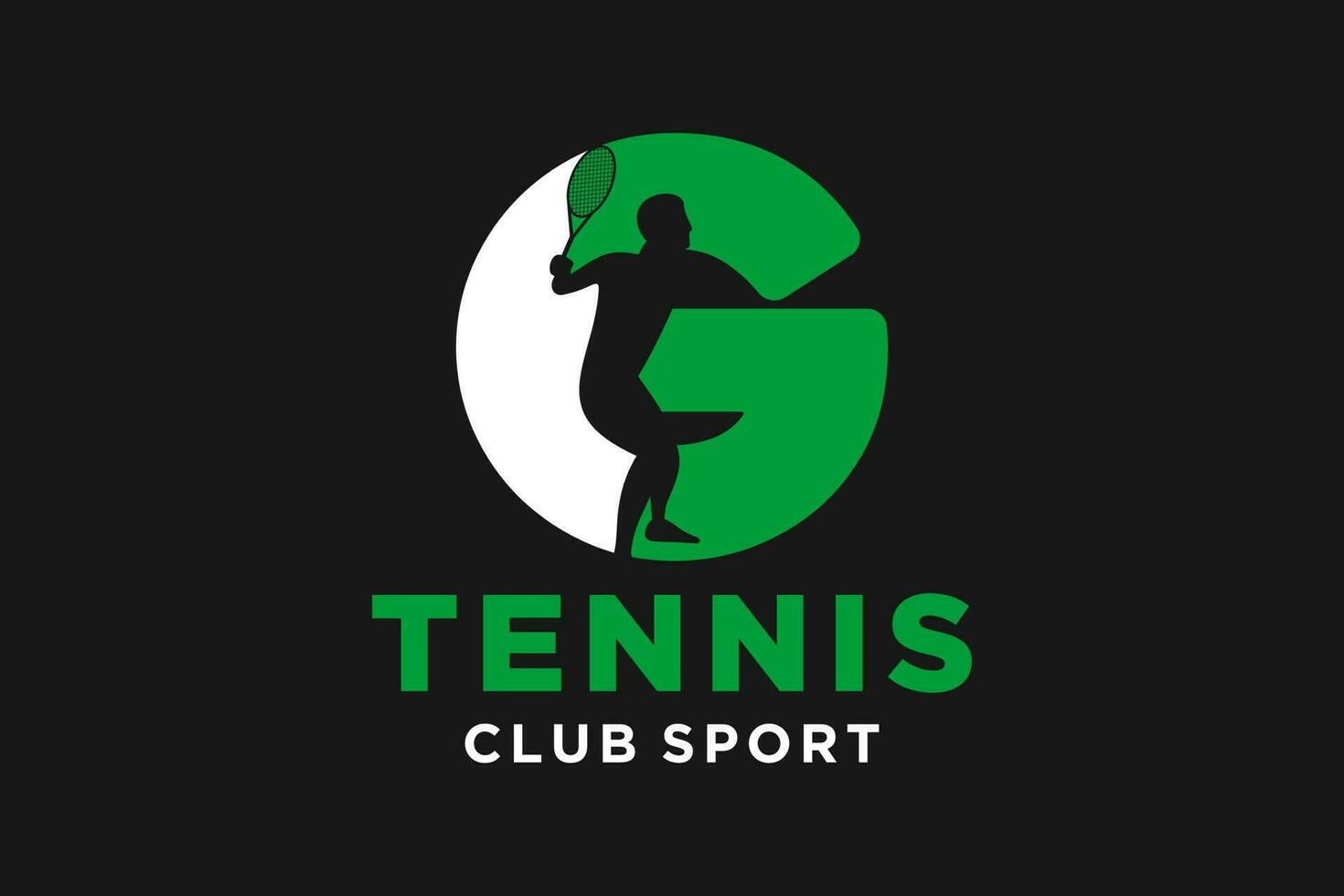 Vektor Initialen Brief G mit Tennis kreativ geometrisch modern Logo Design.