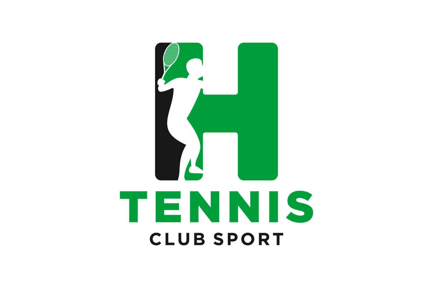 Vektor Initialen Brief h mit Tennis kreativ geometrisch modern Logo Design.