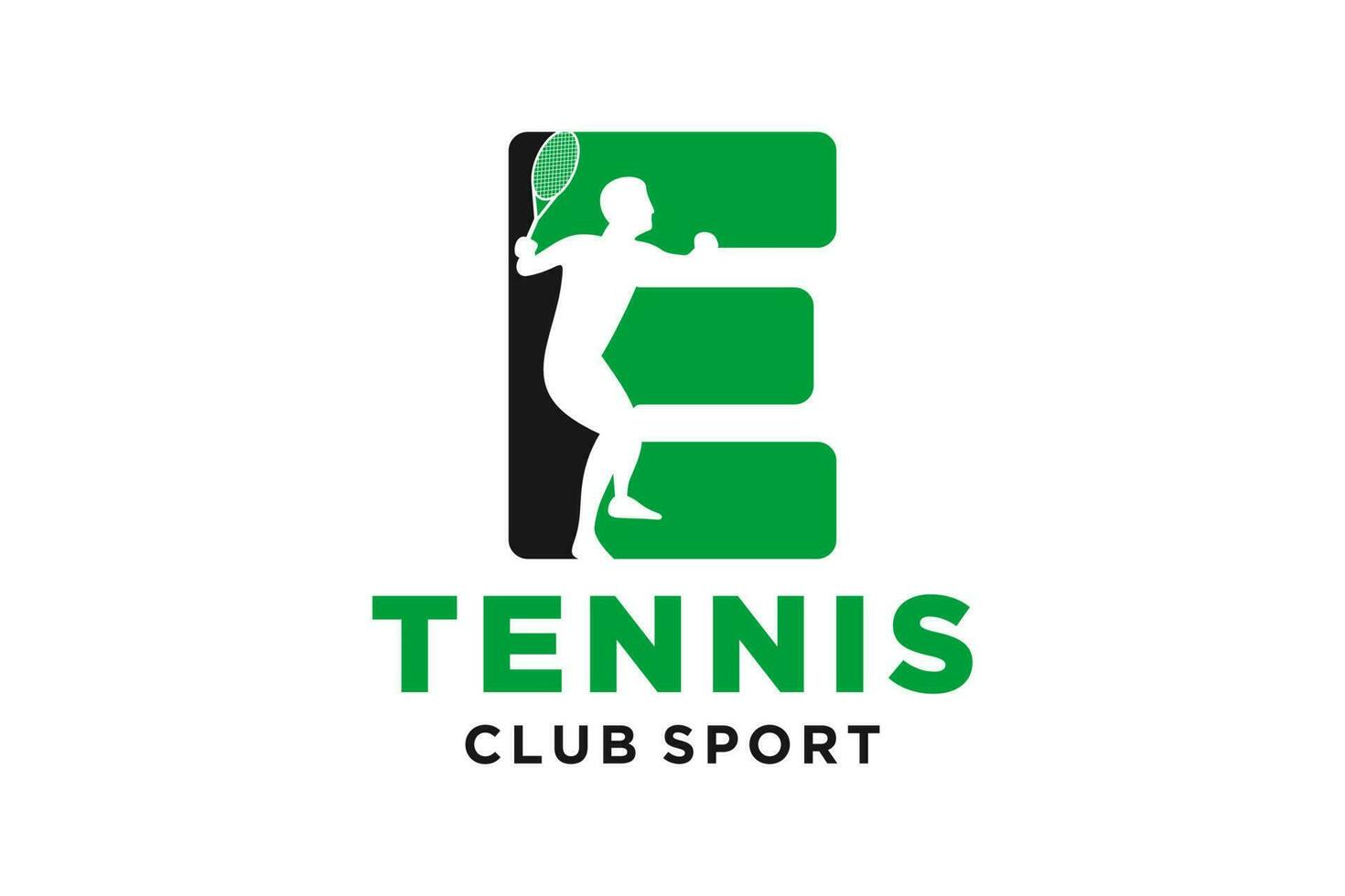 vektor initialer brev e med tennis kreativ geometrisk modern logotyp design.
