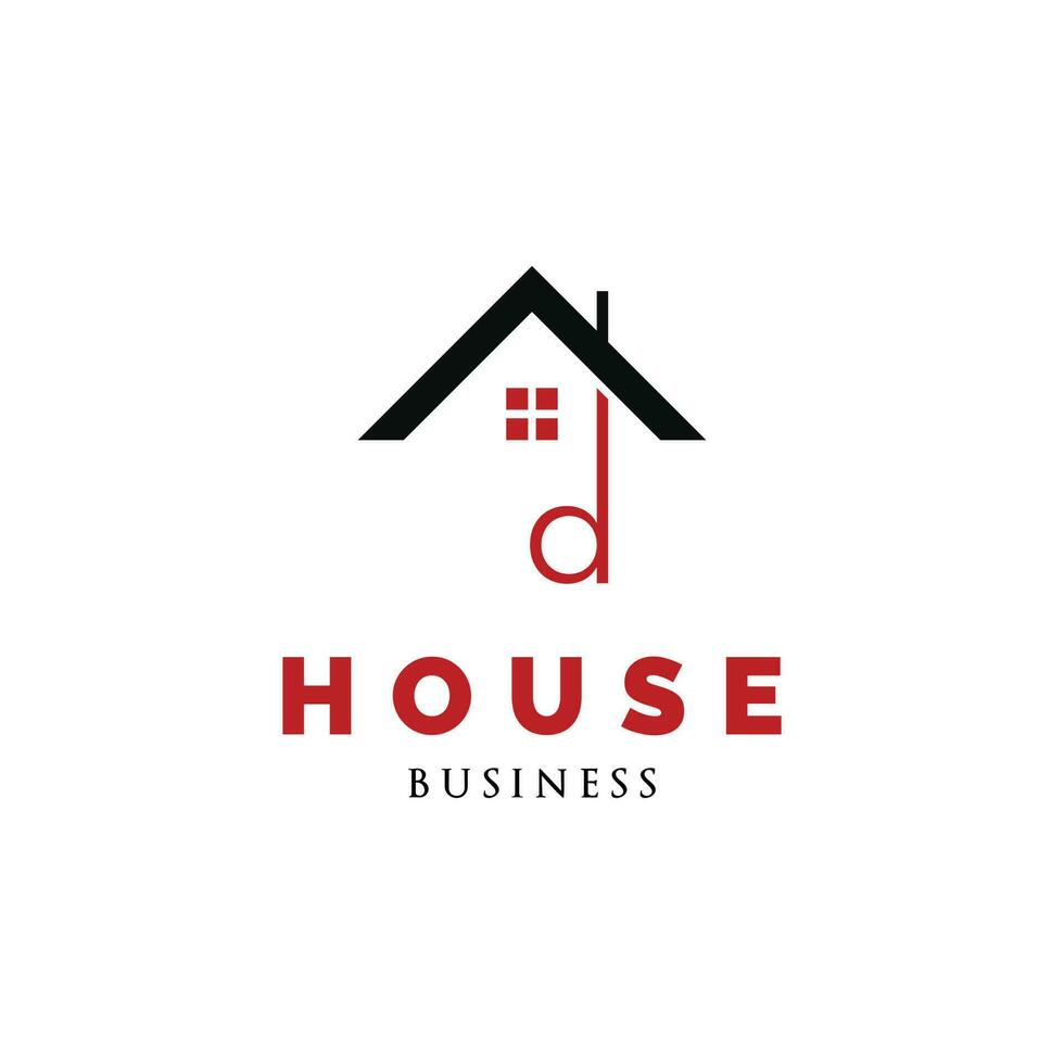 Initiale Brief d Haus Symbol Logo Design Vorlage vektor