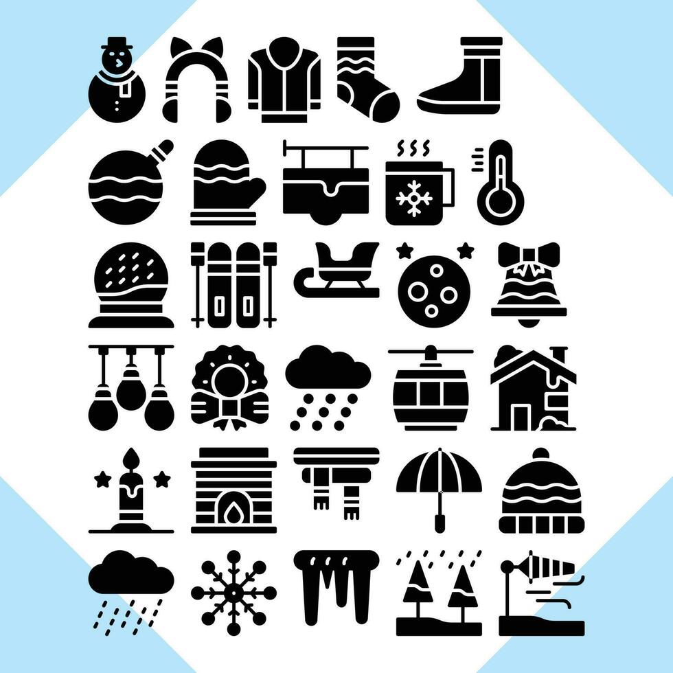 Winter kostenlos gefüllt Vektor Symbol Pack