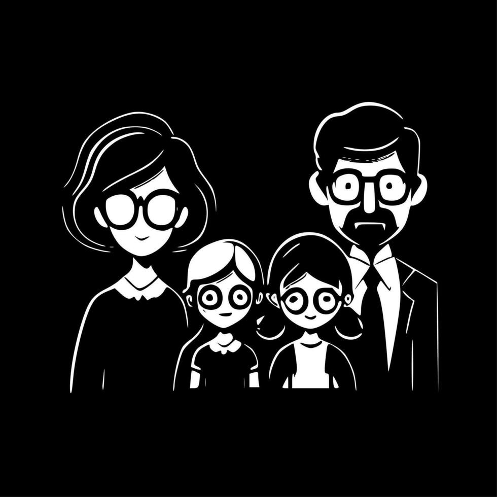 familj, minimalistisk och enkel silhuett - vektor illustration