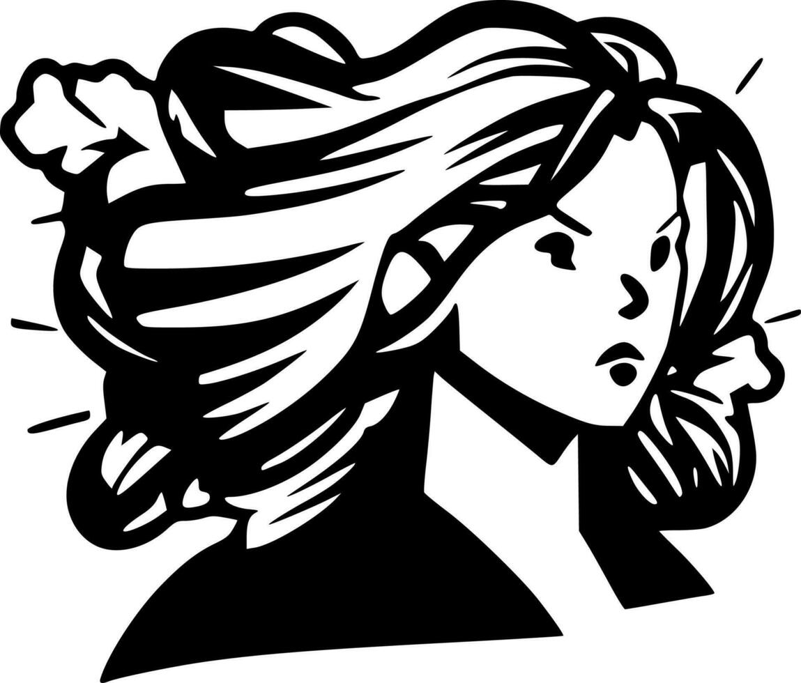 flicka kraft, minimalistisk och enkel silhuett - vektor illustration