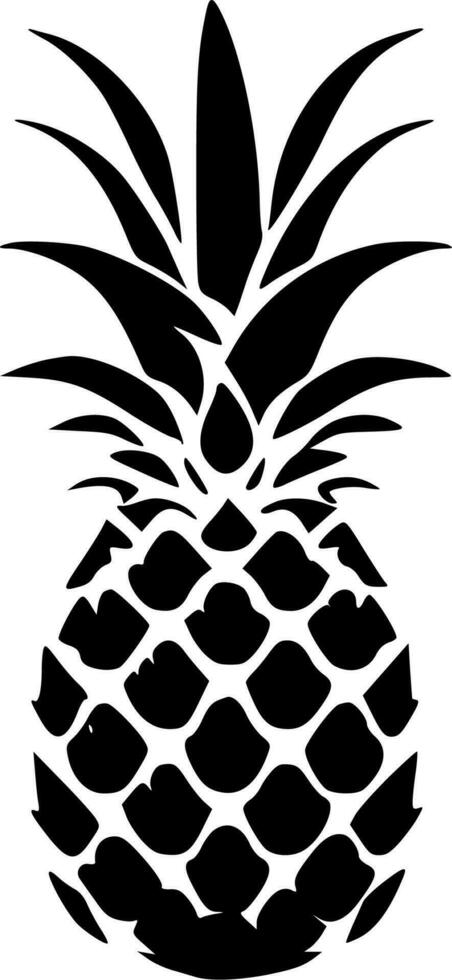 ananas - svart och vit isolerat ikon - vektor illustration