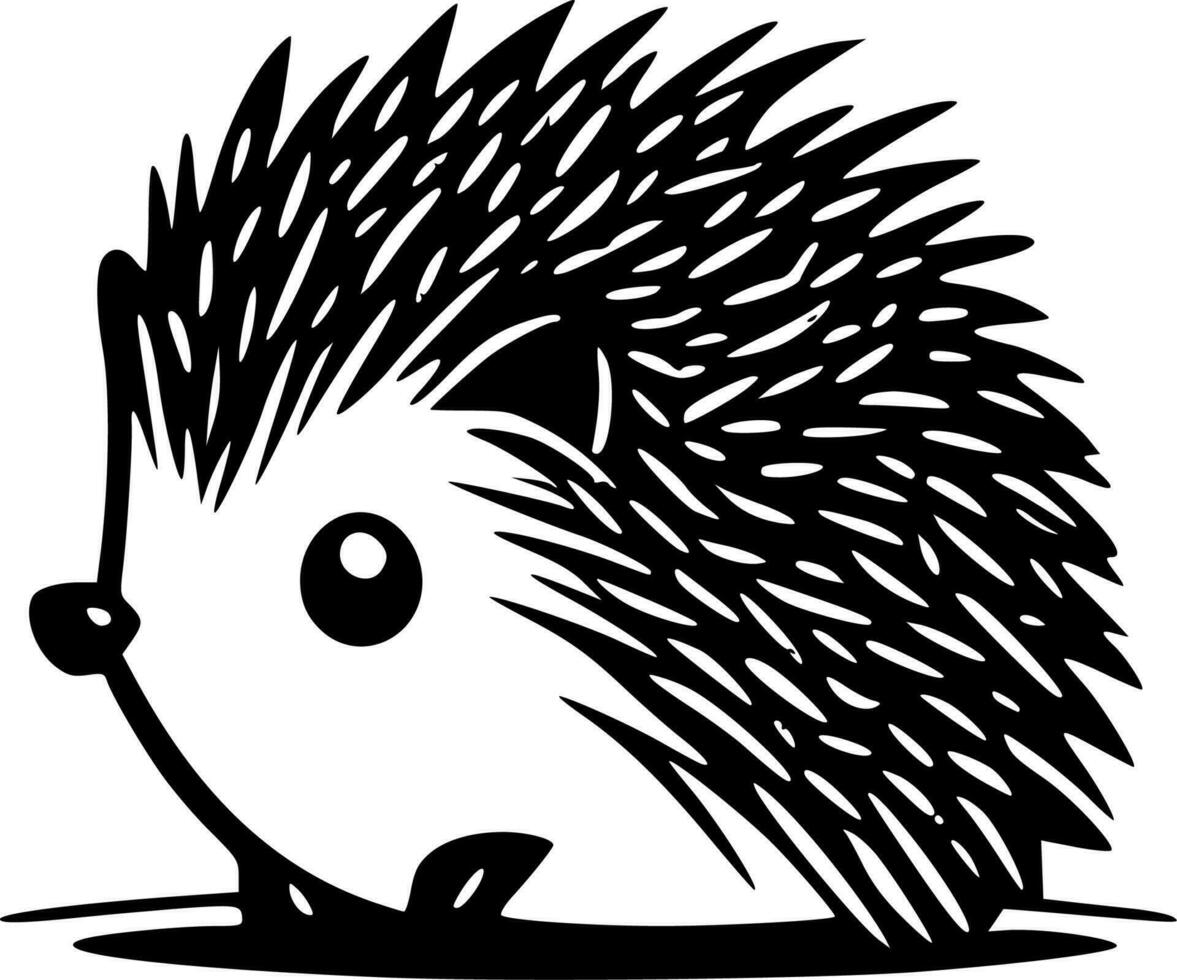 Igel, schwarz und Weiß Vektor Illustration