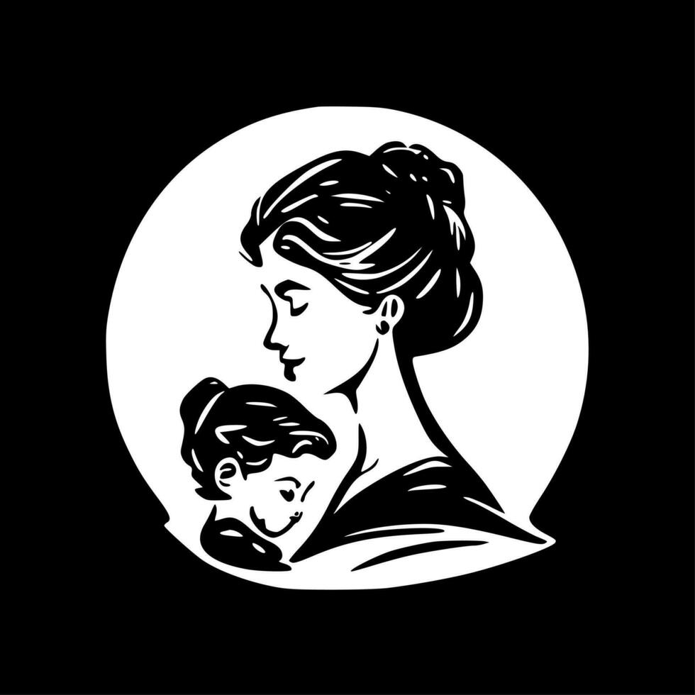 mor, svart och vit vektor illustration