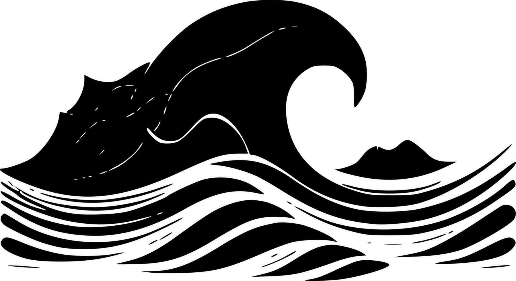 vågor, minimalistisk och enkel silhuett - vektor illustration