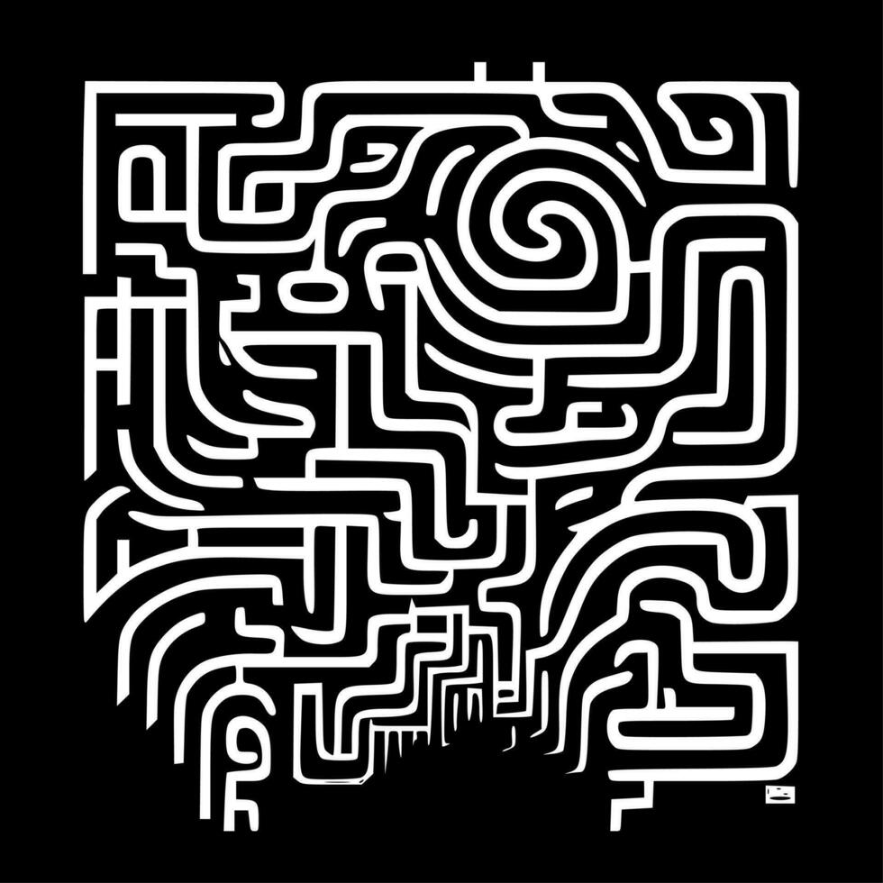 Labyrinthe, minimalistisch und einfach Silhouette - - Vektor Illustration