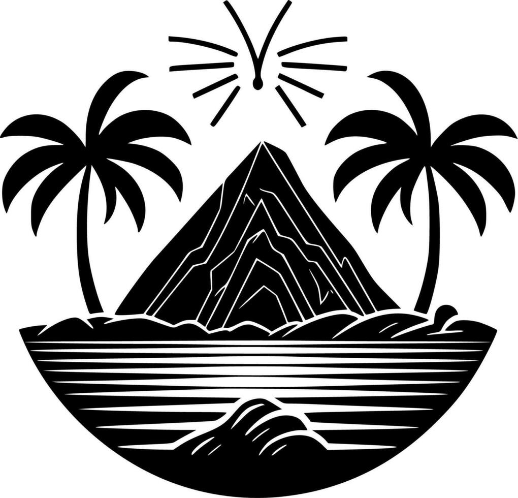 Hawaii, schwarz und Weiß Vektor Illustration