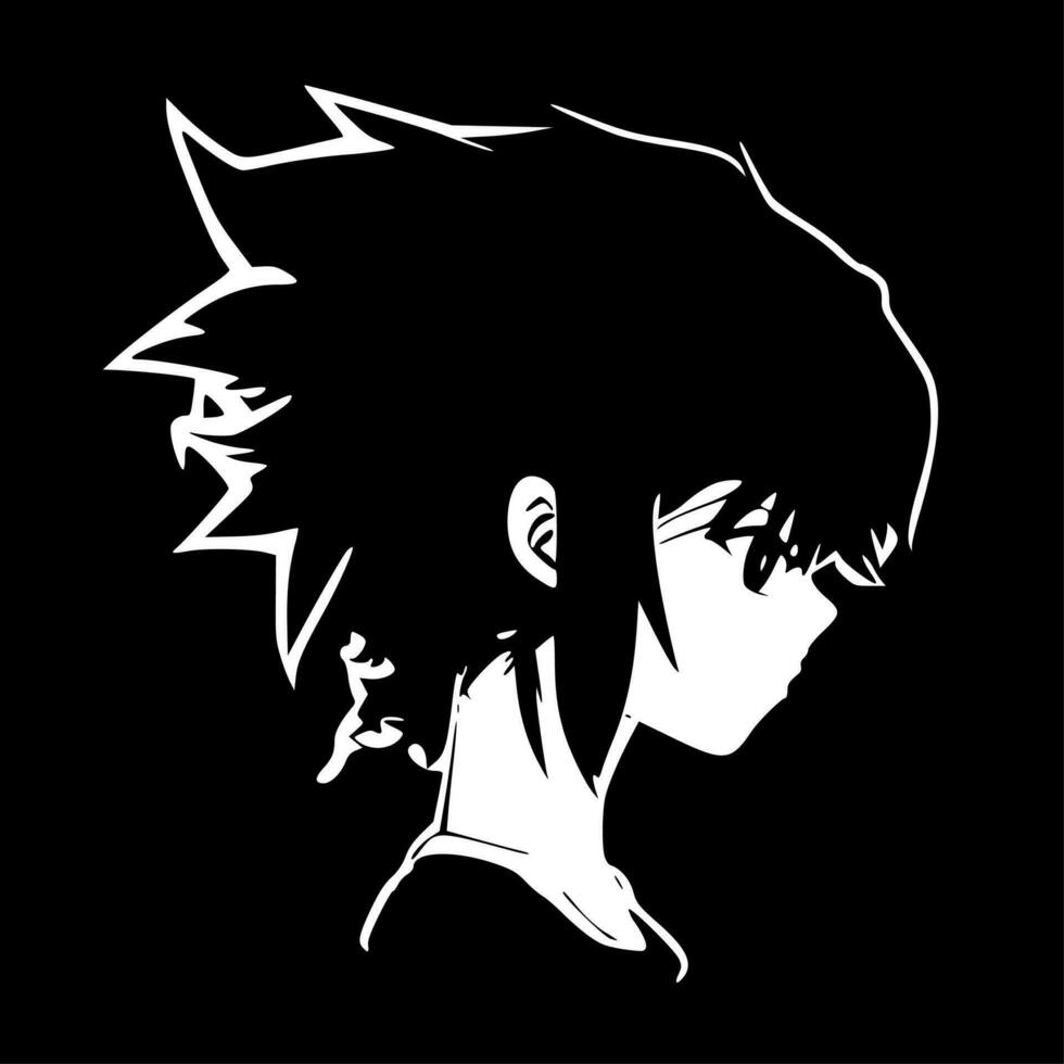 anime - minimalistisk och platt logotyp - vektor illustration