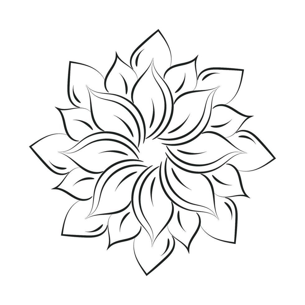 Mandala-Kunstdesign im Kreis. einfaches Mandala-Design Blumen-Mandala-Kunst Schöne Mandala-Grafik vektor