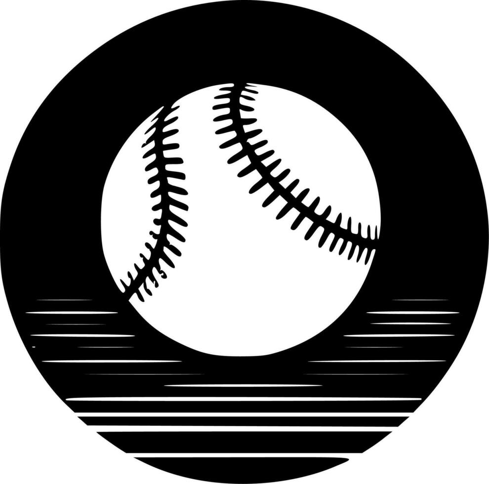 Baseball - - schwarz und Weiß isoliert Symbol - - Vektor Illustration