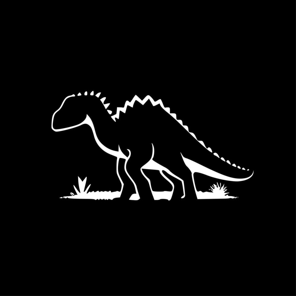 Dinosaurier - - schwarz und Weiß isoliert Symbol - - Vektor Illustration