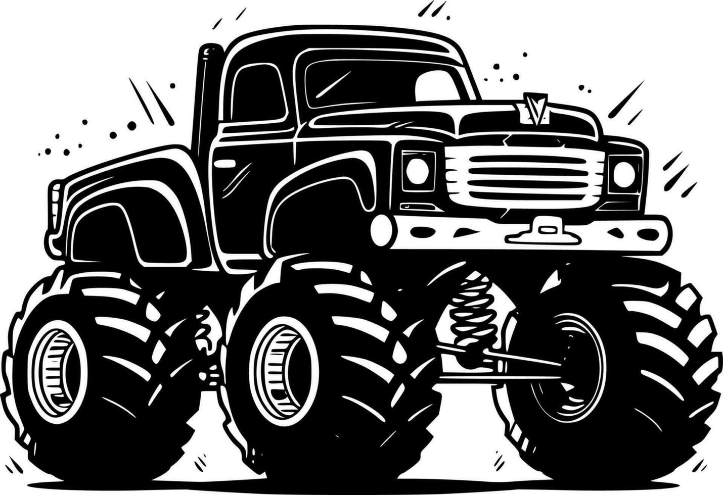 monster lastbil - minimalistisk och platt logotyp - vektor illustration