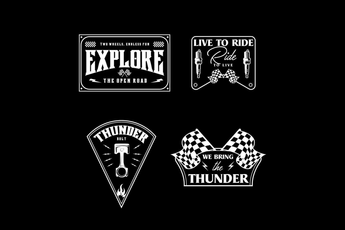 Motorrad Jahrgang Grafik Logo Vektor Design