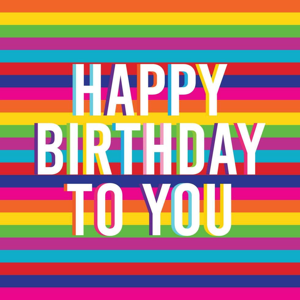 glücklich Geburtstag Text mit Regenbogen Farbe zum Party Einladung und irgendein Dekoration vektor