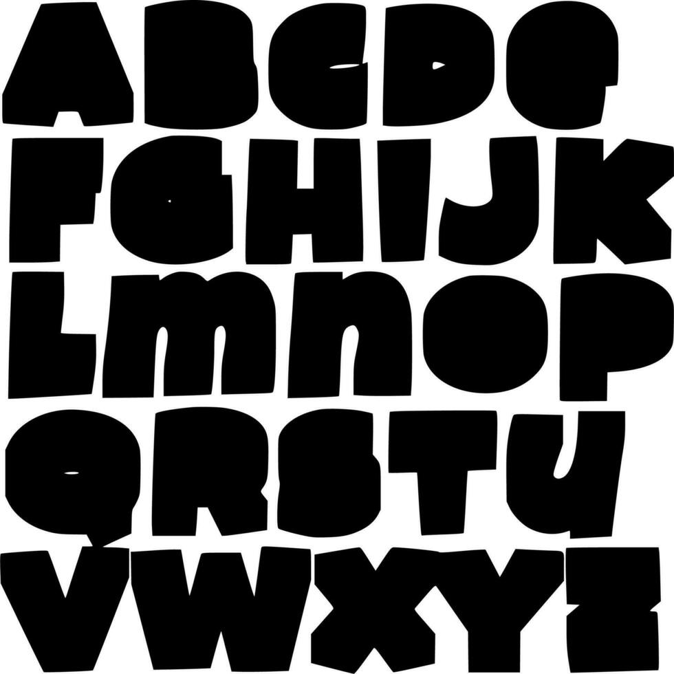 vektor silhuett av alfabet brev på vit bakgrund
