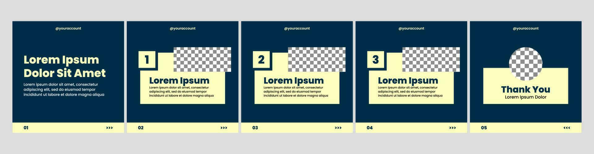 Karussell oder Microblog Vorlage Layout zum Sozial Medien Beiträge. dunkel Thema Sozial Medien Vorlage vektor