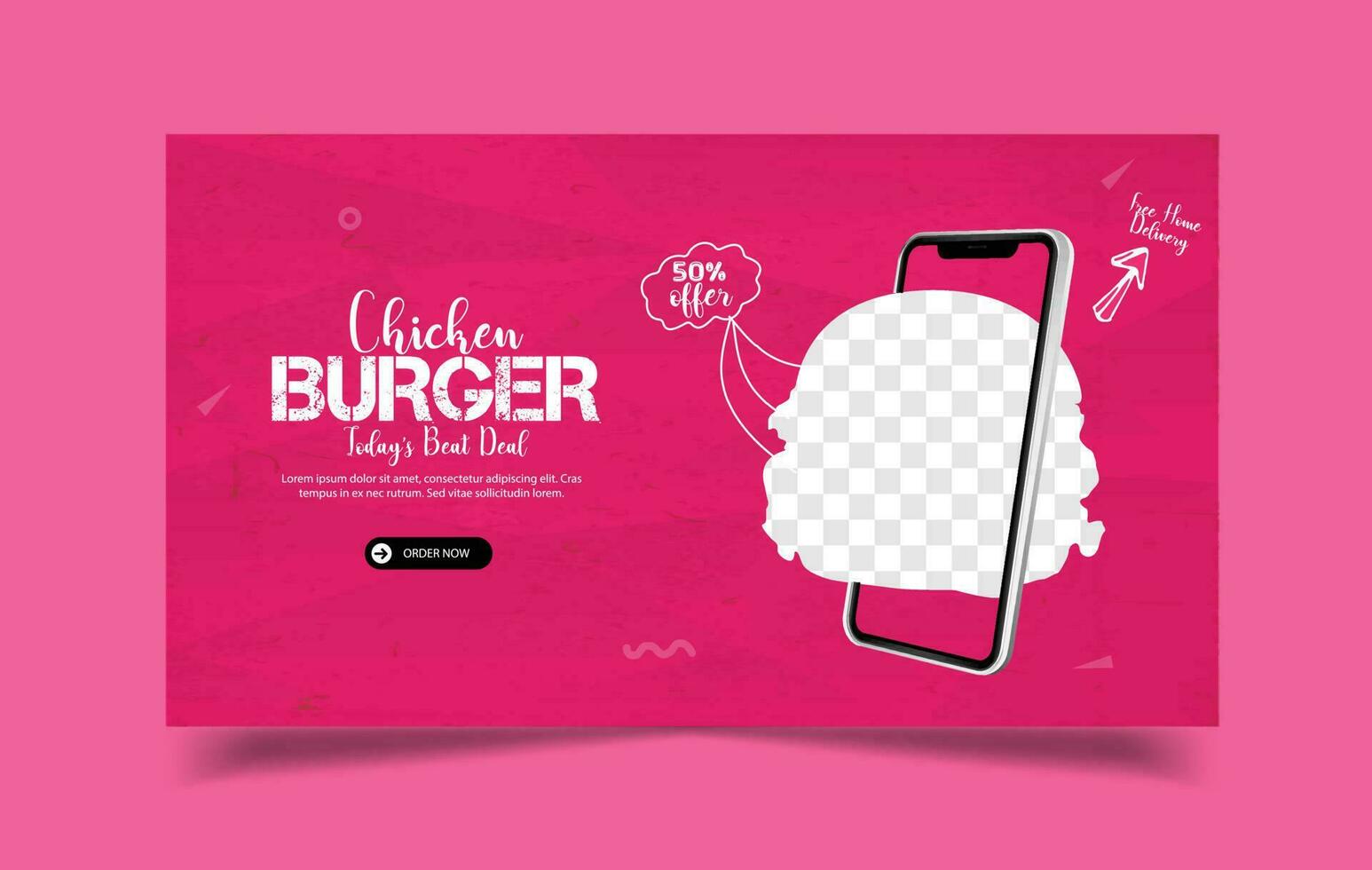 lecker-burger Essen Speisekarte Netz Banner Vorlage vektor