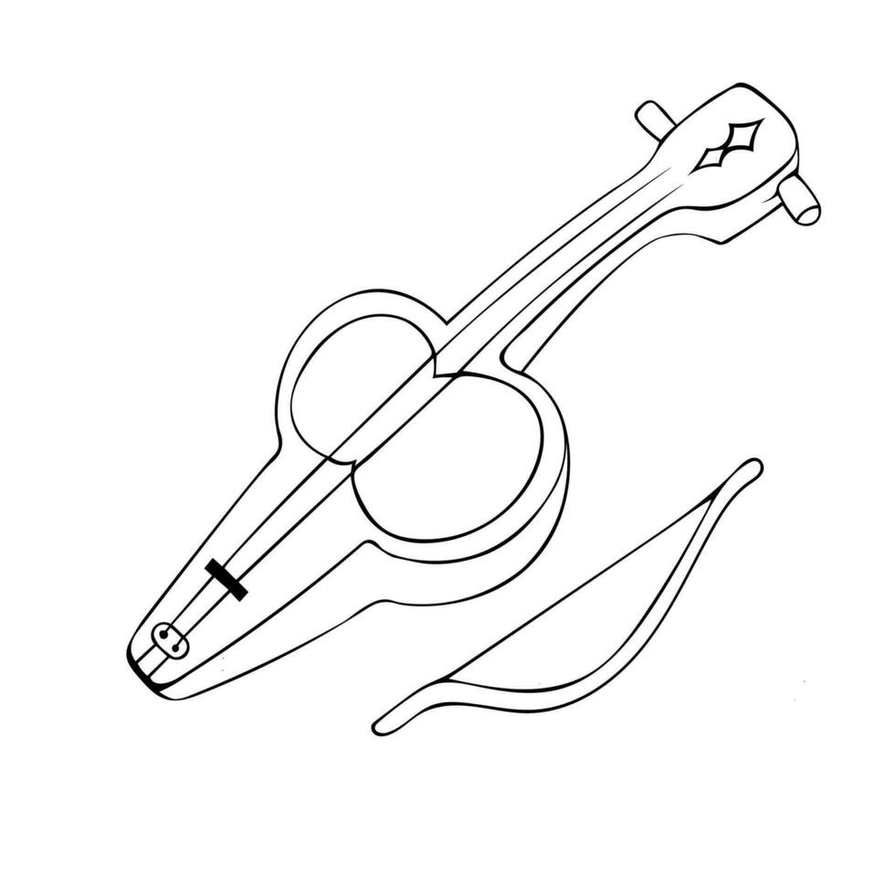 kobyz kazakh traditionell folk musikalisk instrument. vektor illustration