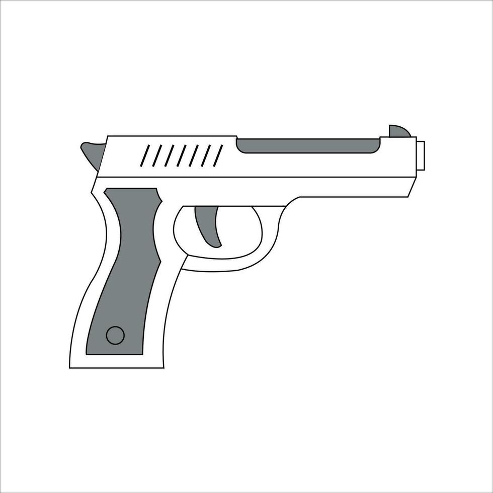 Vektor Hand Gewehr isoliert Pistole, Pistole, Pistole, Vektor Illustration, Folge10, einfach zu bearbeiten