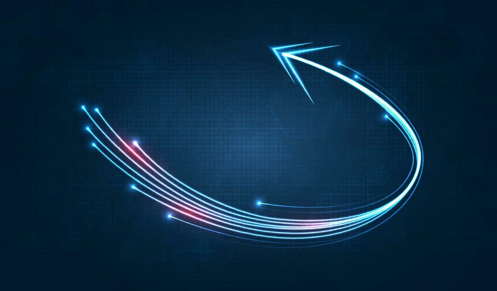 Licht Geschwindigkeit Bewegung Blau Pfeil Technologie kommunizieren Hintergrund. kabellos Daten Netzwerk und Verbindung Technologie Konzept. schnelle Geschwindigkeit, futuristisch Hintergrund. Vektor Design.