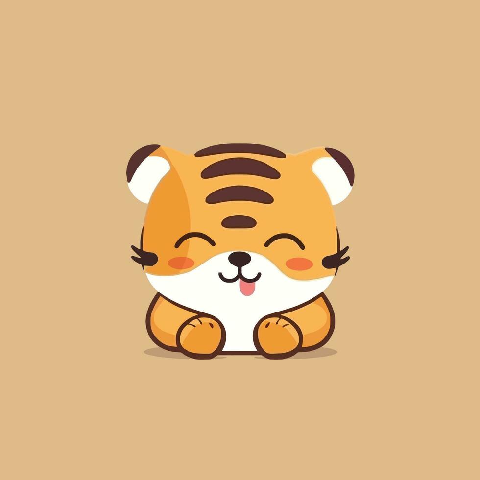 99 - - 249süß kawaii Tiger Chibi Maskottchen Vektor Karikatur Stil