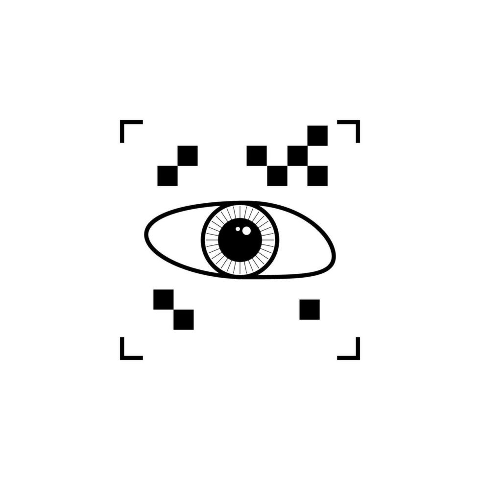 Chip Auge Linse gerundet Vektor Symbol Illustration