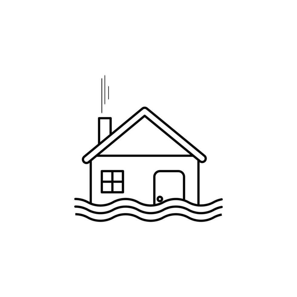 översvämning linje vektor ikon illustration