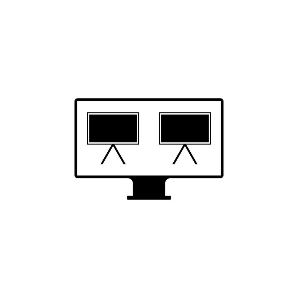 Monitor, Whiteboards, Lektion Vektor Symbol Illustration