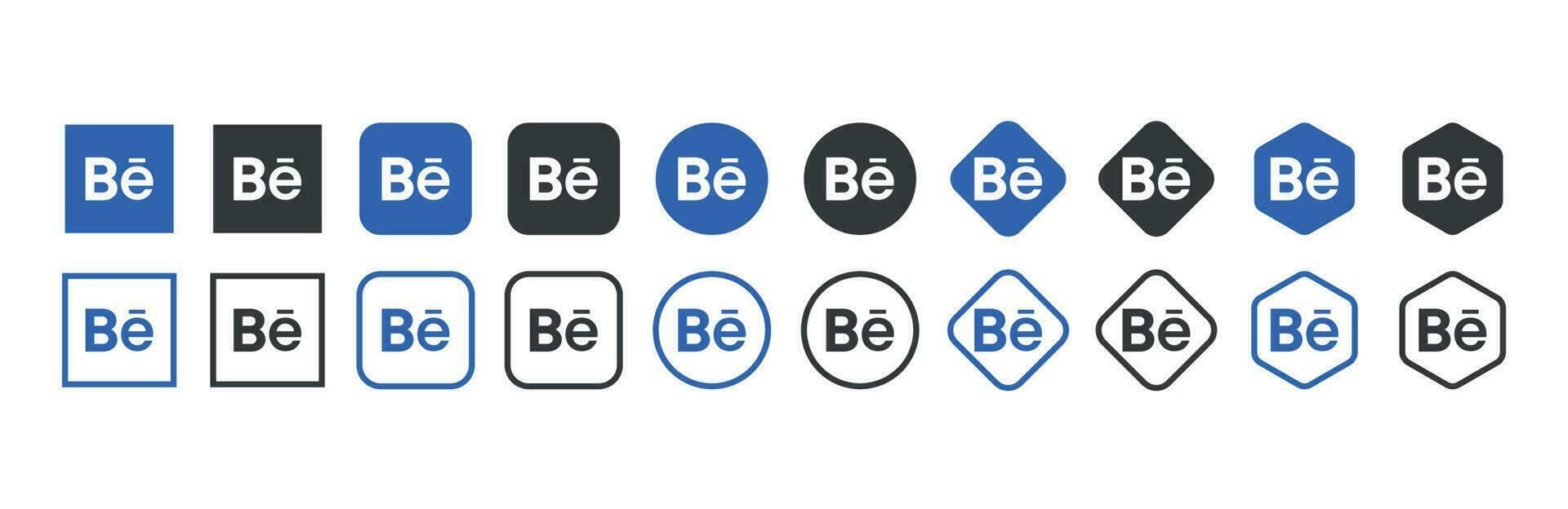 Behance Logo Symbol im verschiedene Formen, Sozial Medien Symbol vektor