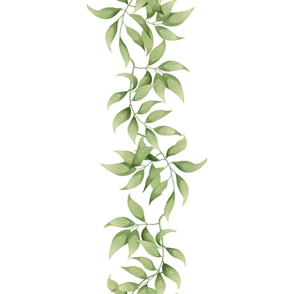 Vertikale nahtlos Rand mit lila Glyzinien. asiatisch Pflanzen. botanisch Blume Illustration zum Hochzeit Design, Hintergrund, Werbung. vektor