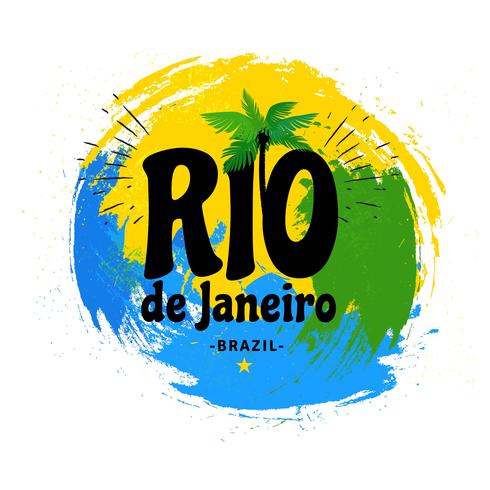 Rio de Janeiro Brasilien Grunge Paint Strokes Bakgrund vektor