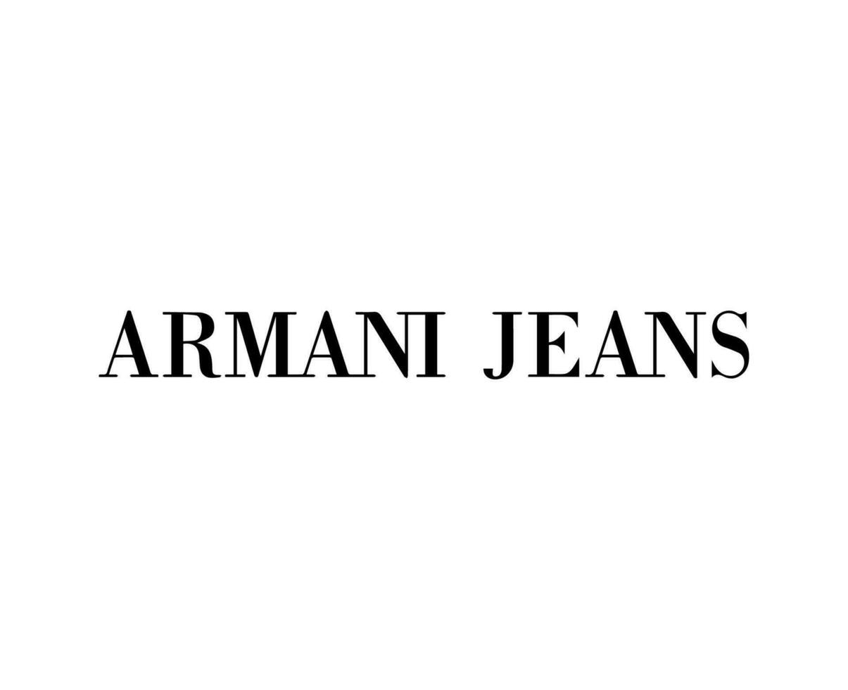 Armani Jeans Marke Kleider Logo Symbol schwarz Design Mode Vektor Illustration