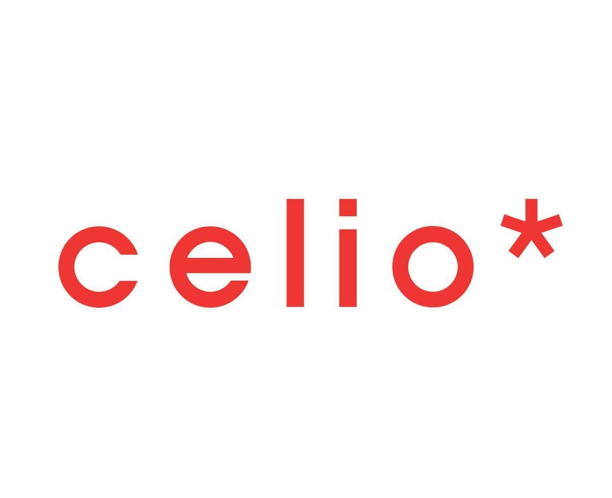 celio varumärke logotyp kläder symbol röd design mode vektor illustration
