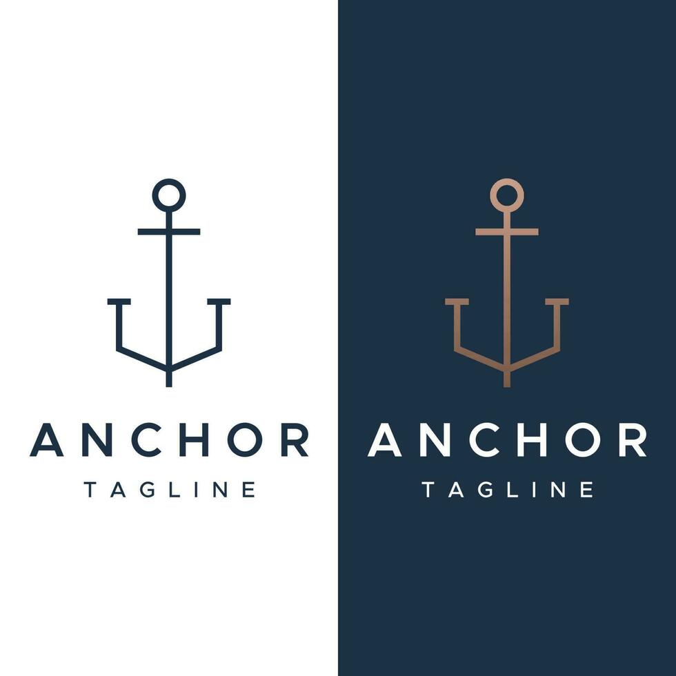 nautisch, Marine Anker und Seil Logo Design. Logo zum Marke, maritim, Unternehmen und Geschäft. vektor