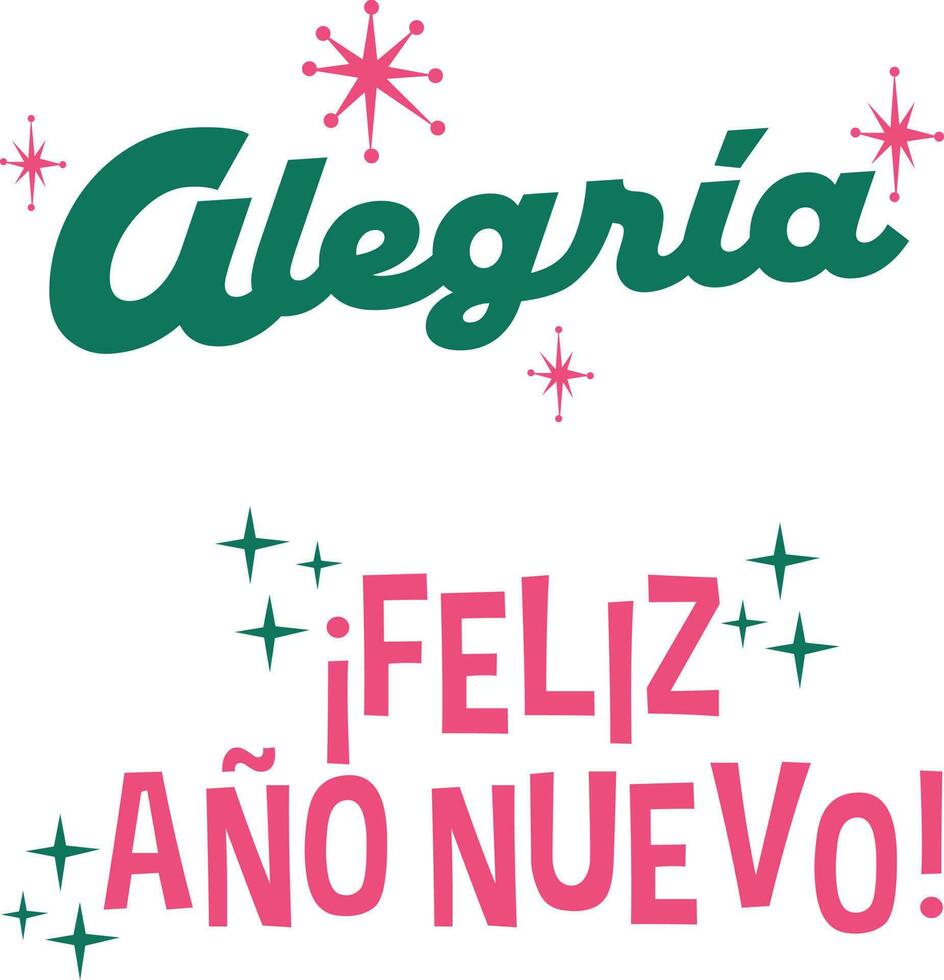 lycklig ett nej nuevo - lycklig ett nej nuevo - glad jul spanska text. calligraphic design. typografi vektor