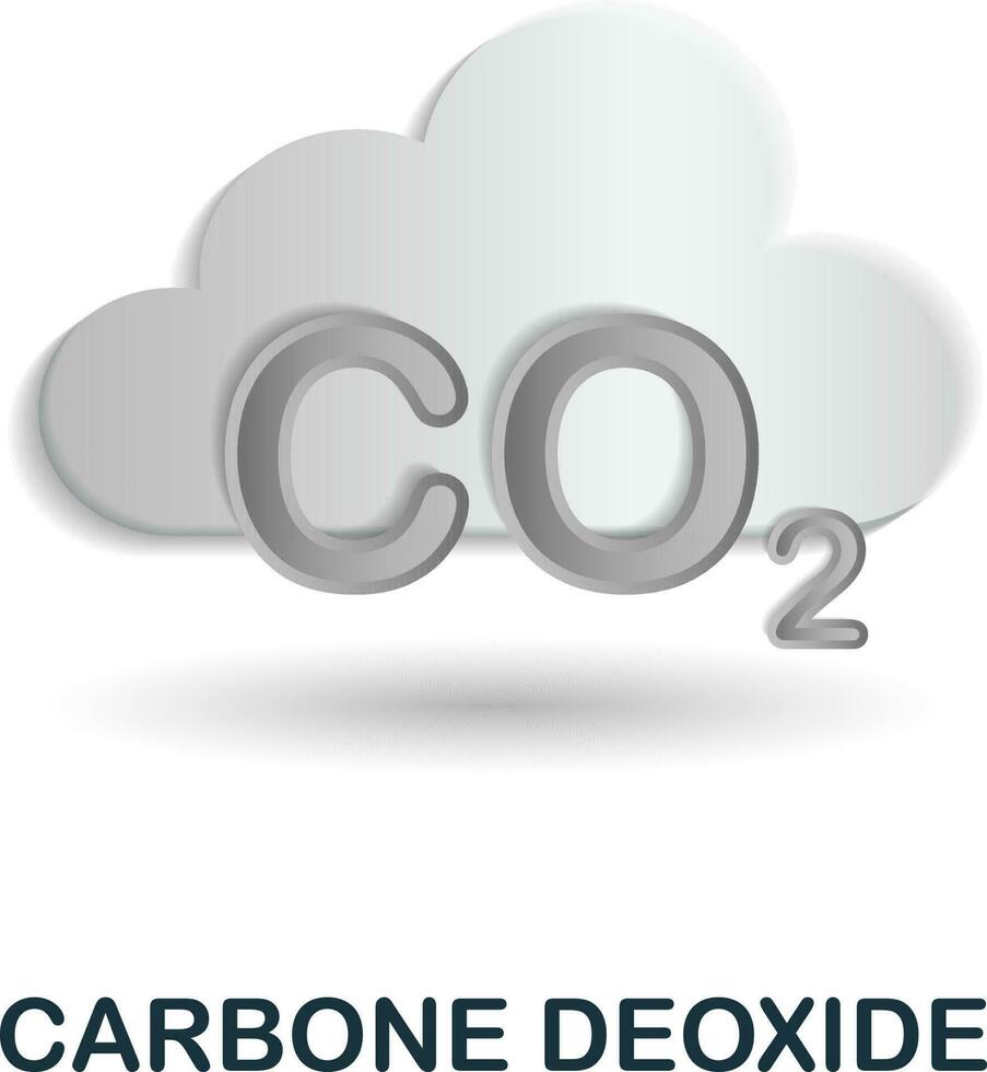 Kohle Desoxid Symbol. 3d Illustration von Klima Veränderung Sammlung. kreativ Kohle Desoxid 3d Symbol zum Netz Design, Vorlagen, Infografiken und Mehr vektor