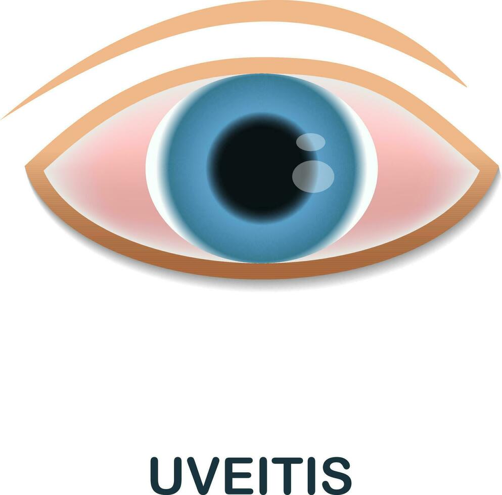 Uveitis Symbol. 3d Illustration von Krankheiten Sammlung. kreativ Uveitis 3d Symbol zum Netz Design, Vorlagen, Infografiken und Mehr vektor