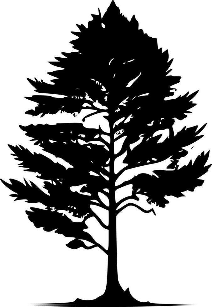 träd, minimalistisk och enkel silhuett - vektor illustration