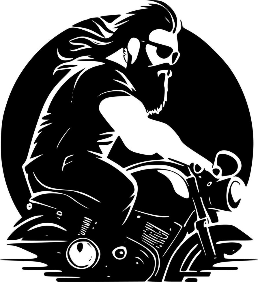 Biker - - minimalistisch und eben Logo - - Vektor Illustration