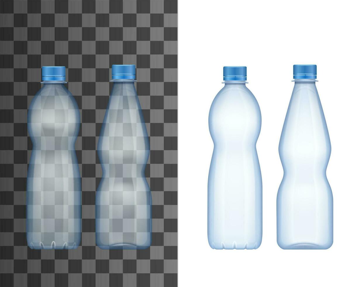 realistisk plast flaska, mineral vatten dryck vektor